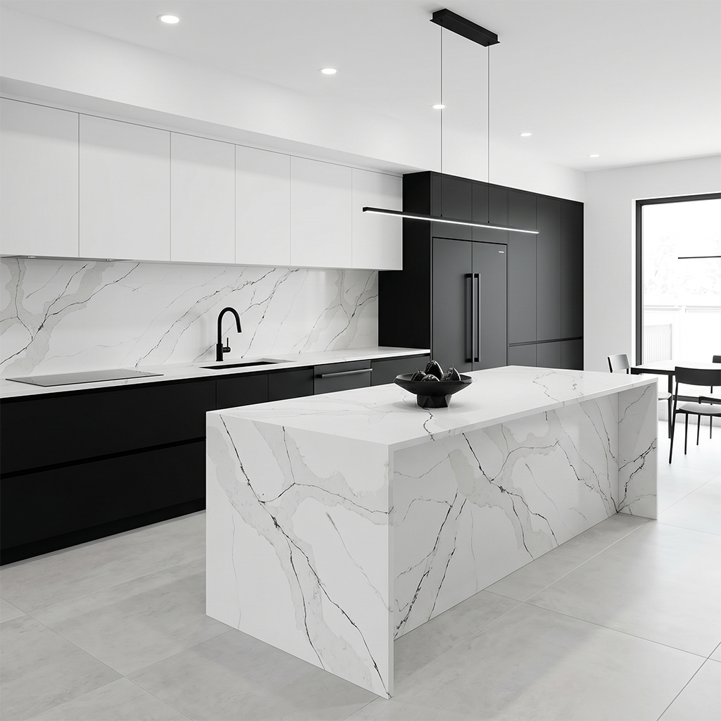 GM-Calacatta Melaza Sintera Silica-Free Quartz Slab