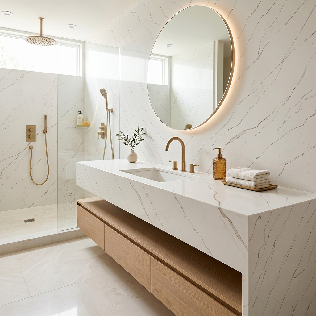 GM-Calacatta Rama Quartz Slab
