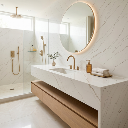 GM-Calacatta Rama Quartz Slab