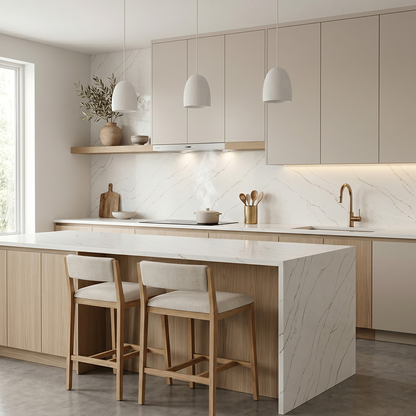 GM-Calacatta Rama Quartz Slab