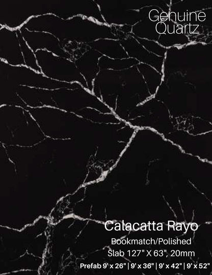 GM-Calacatta Rayo Quartz Slab