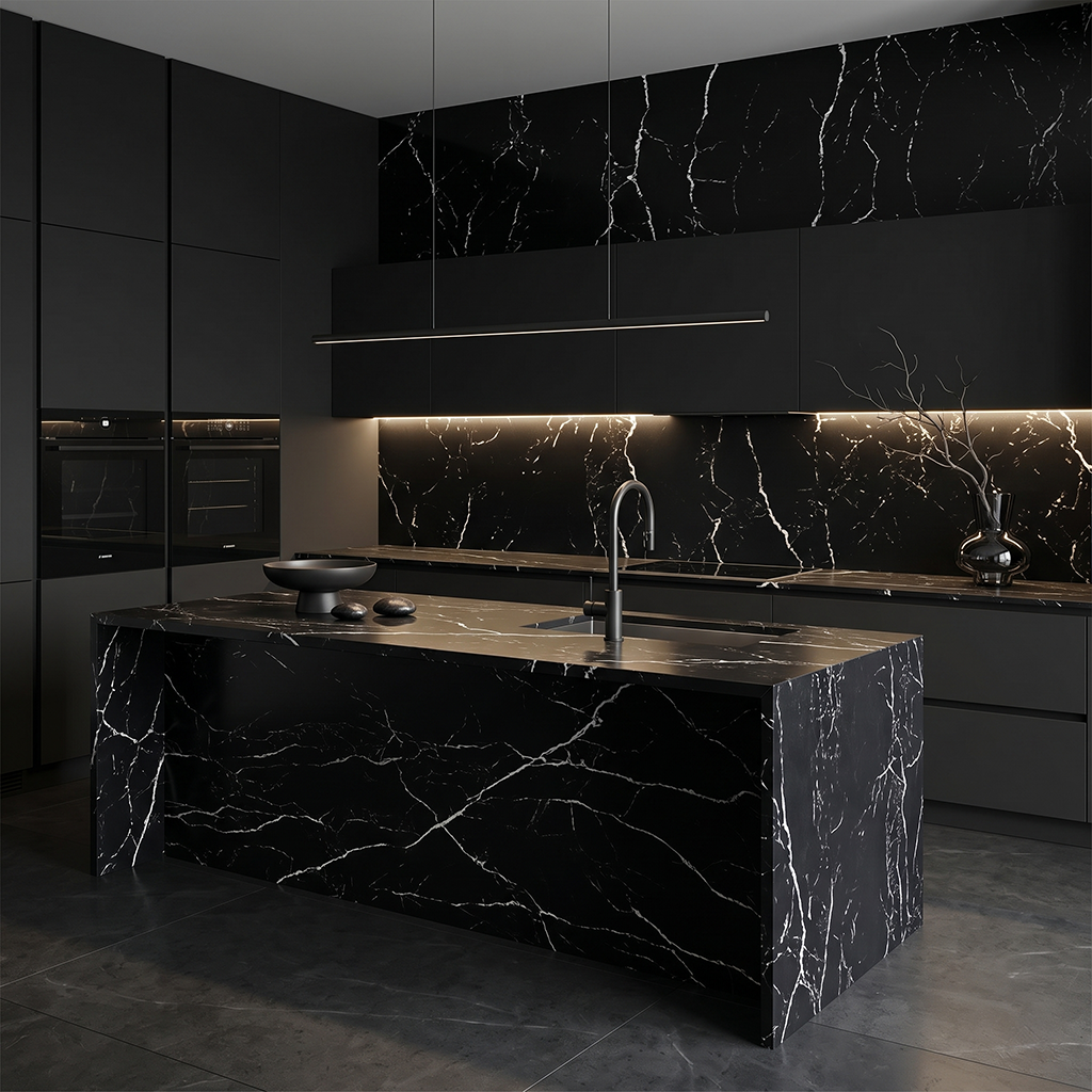 GM-Calacatta Rayo Quartz Slab