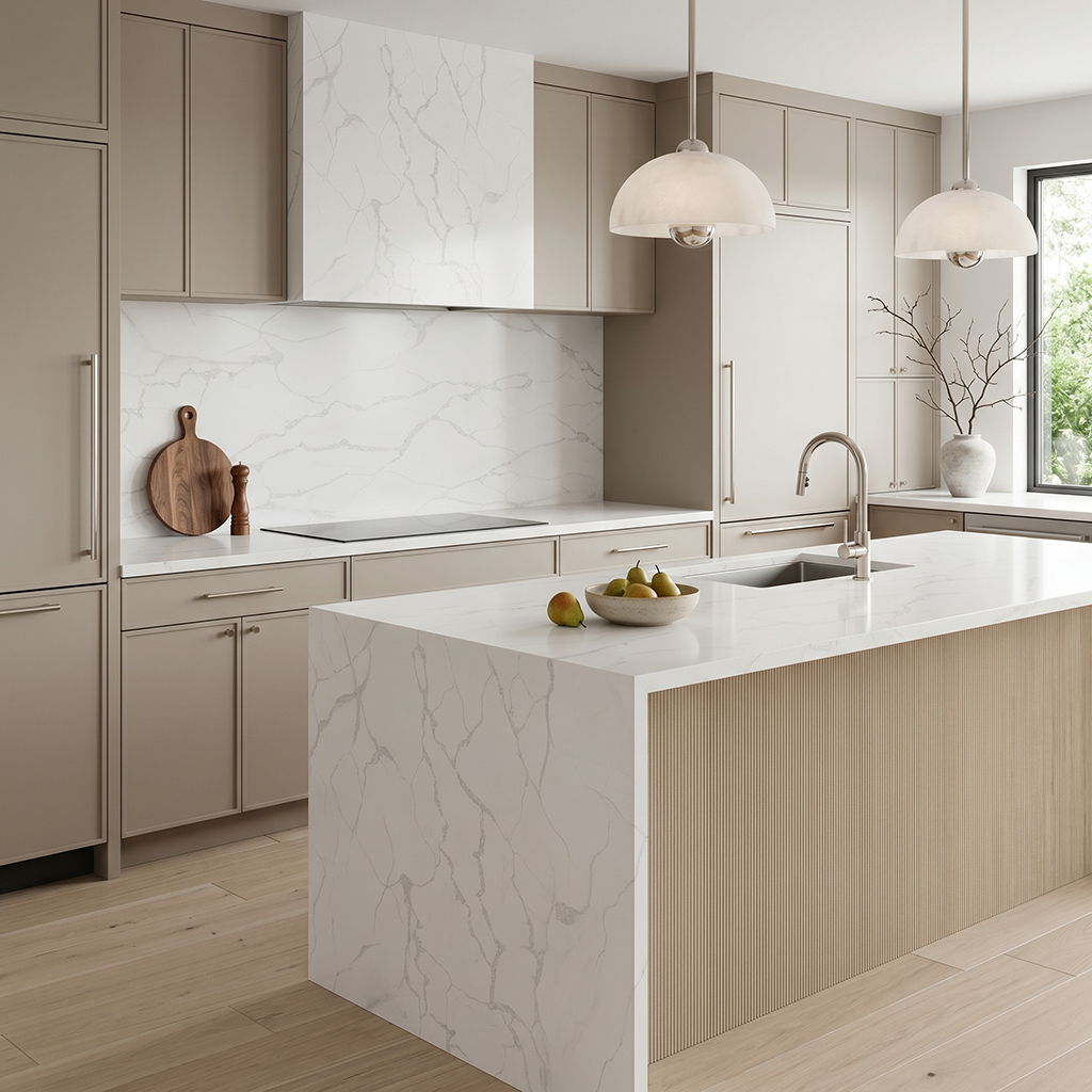 GM-Calacatta Vene Quartz Slab