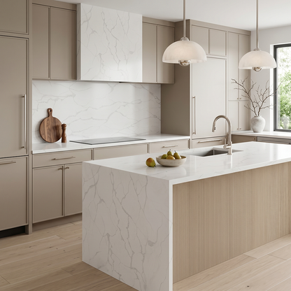 GM-Calacatta Vene Quartz Slab
