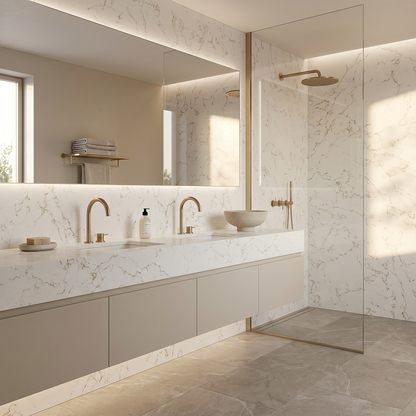 GM-Carrara Gold Sintera Silica-Free Quartz Slab