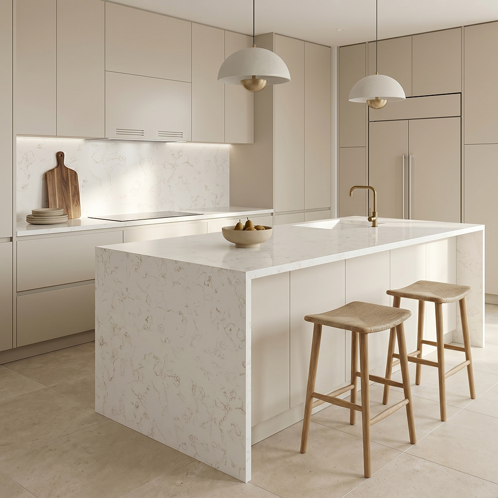GM-Carrara Gold Sintera Silica-Free Quartz Slab
