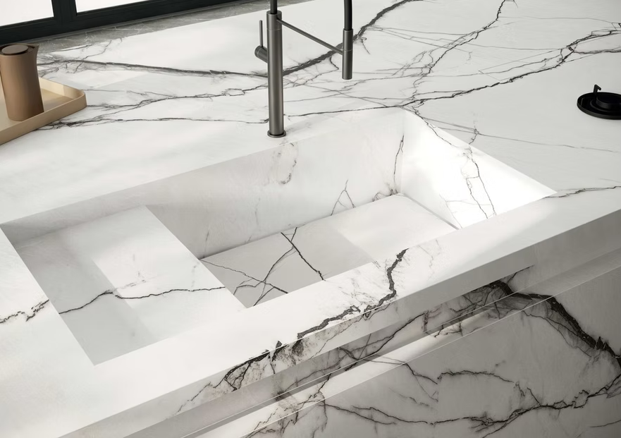 GM-Florim PorcelainTop™ Marble Breach White Porcelain Slab