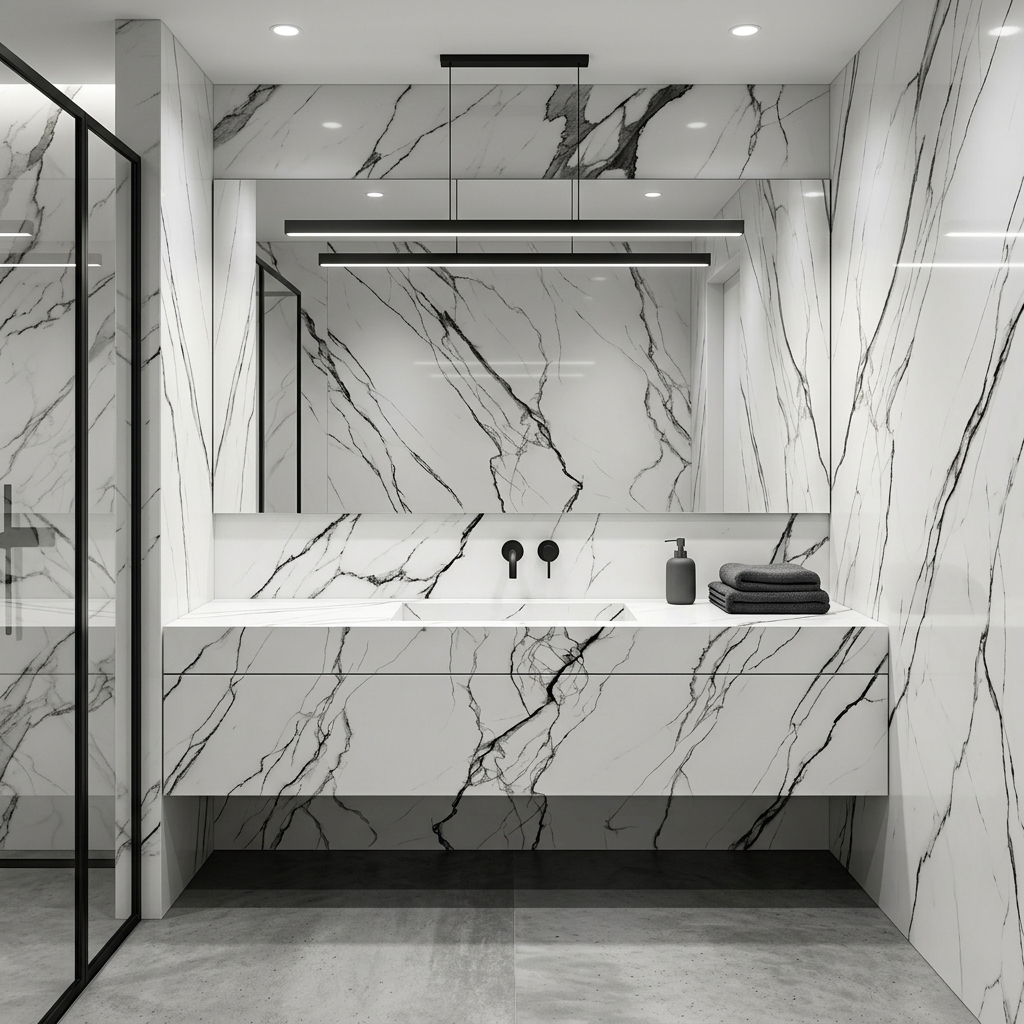 GM-Florim PorcelainTop™ Marble Breach White Porcelain Slab