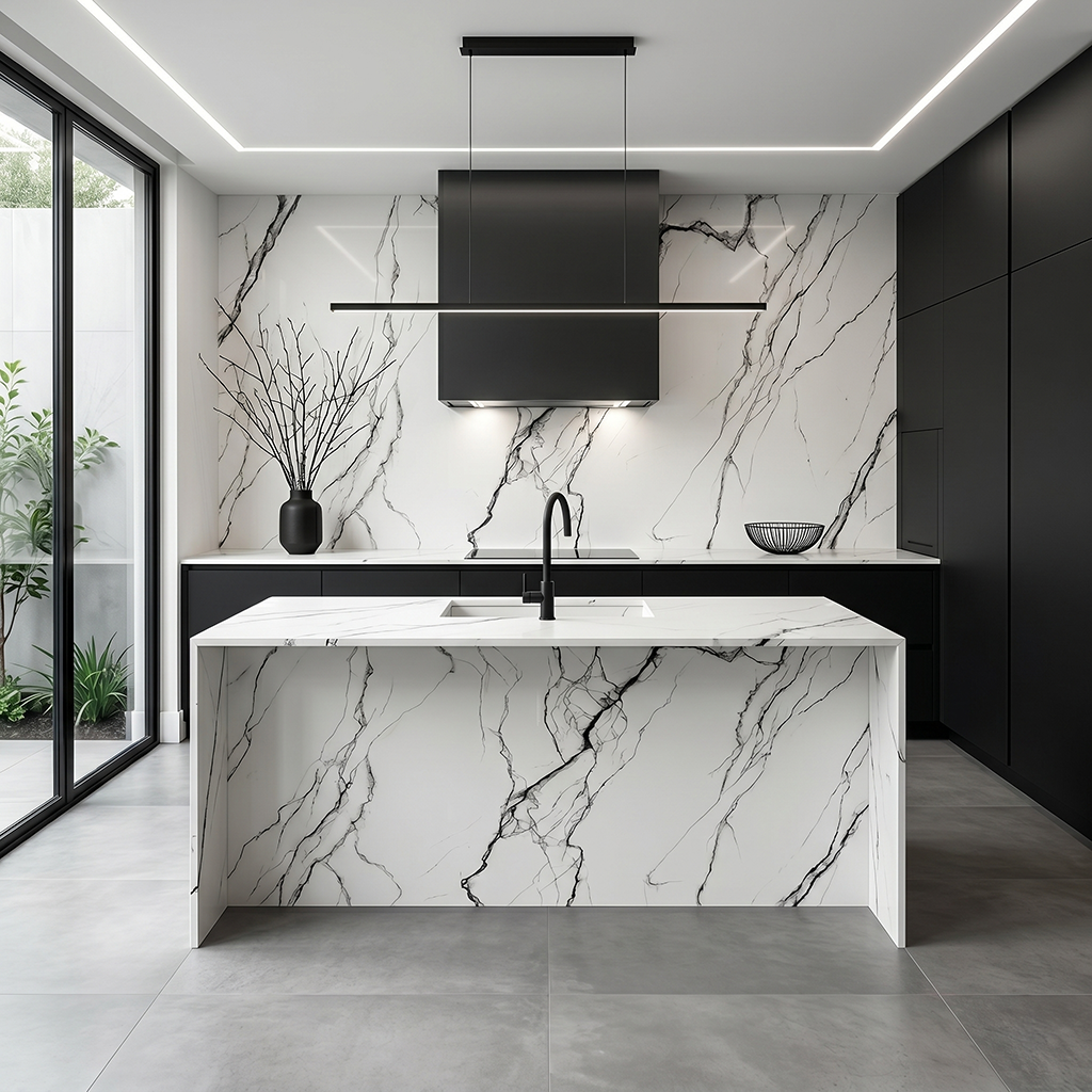 GM-Florim PorcelainTop™ Marble Breach White Porcelain Slab