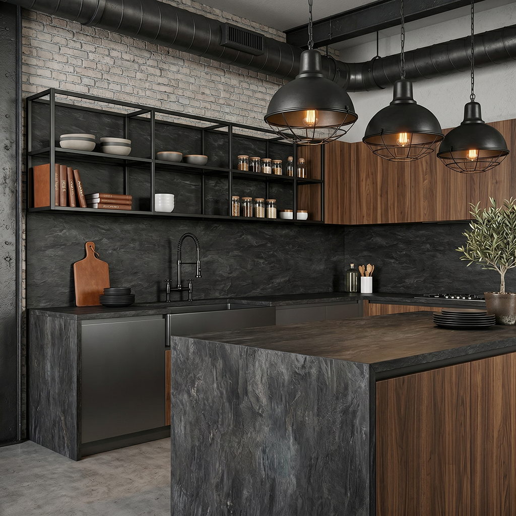 GM-Florim PorcelainTop™ Stone Noir Porcelain Slab