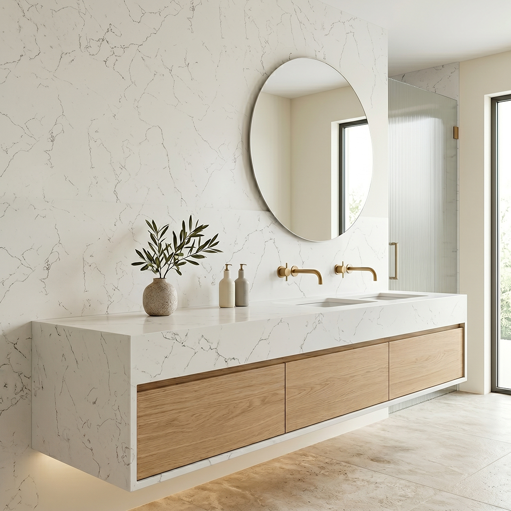GM-White Venatino Quartz Slab