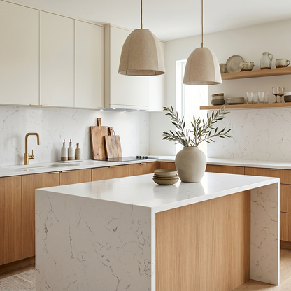 GM-White Venatino Quartz Slab