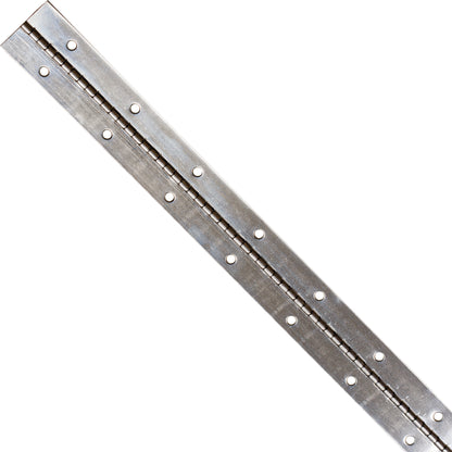 1-1/2" Steel Piano Hinge, 2 ft, Bright Nickel