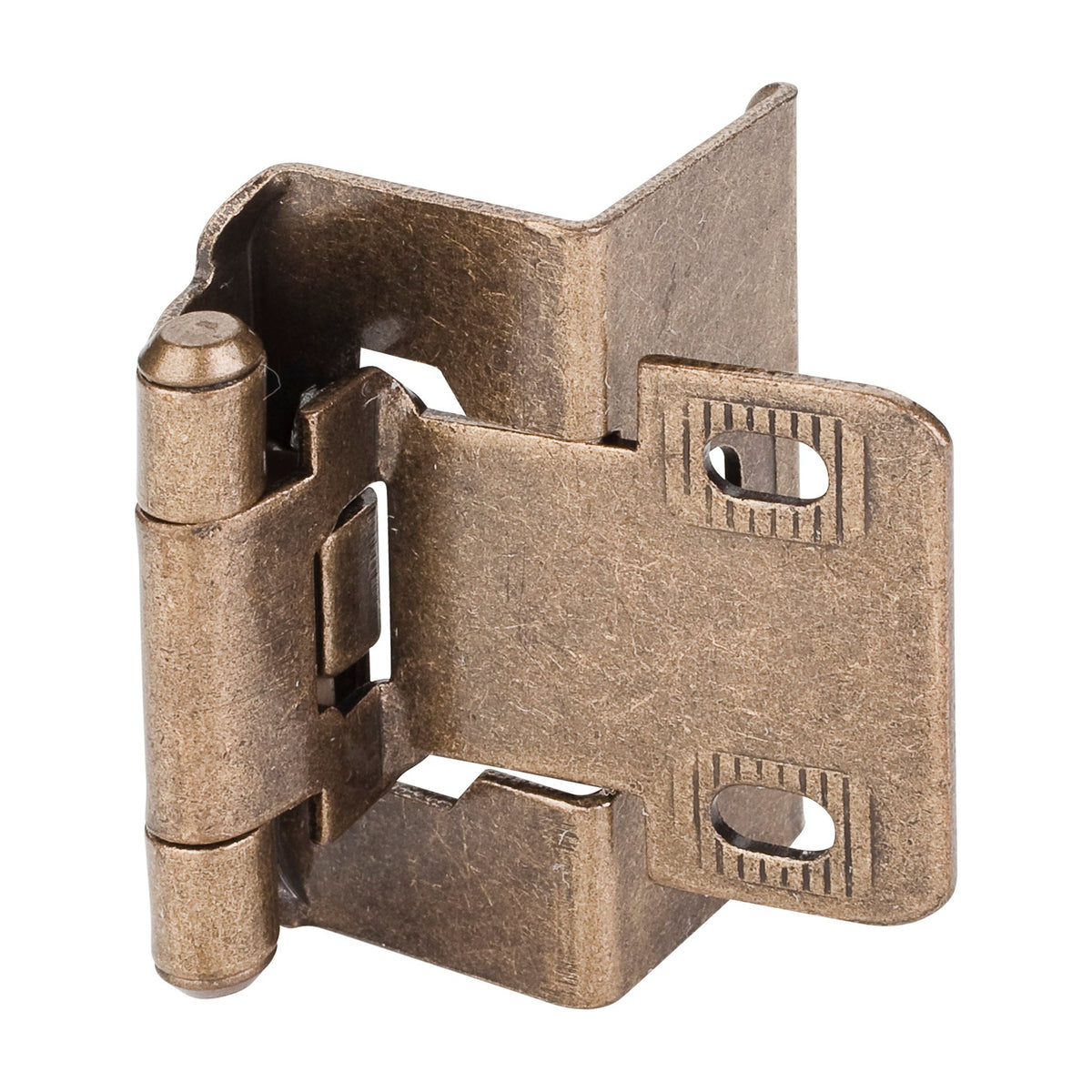 1/2" Overlay Full Wrap Hinge, Burnished Brass