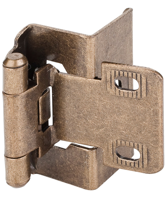 1/2" Overlay Full Wrap Hinge, Burnished Brass