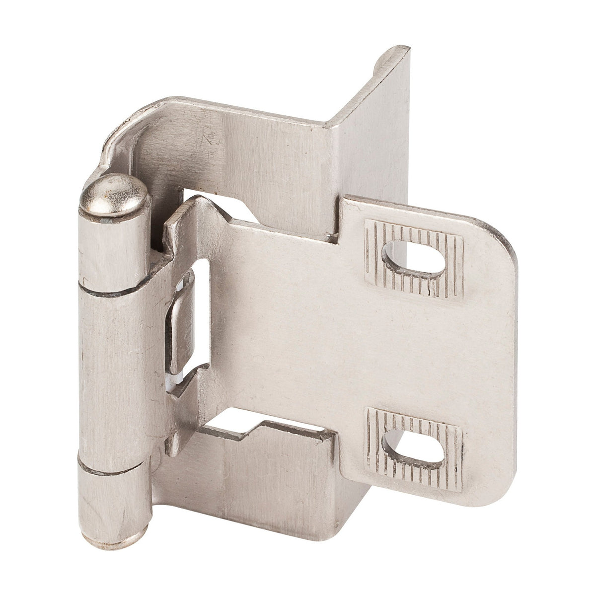 1/2" Overlay Full Wrap Hinge, Satin Nickel