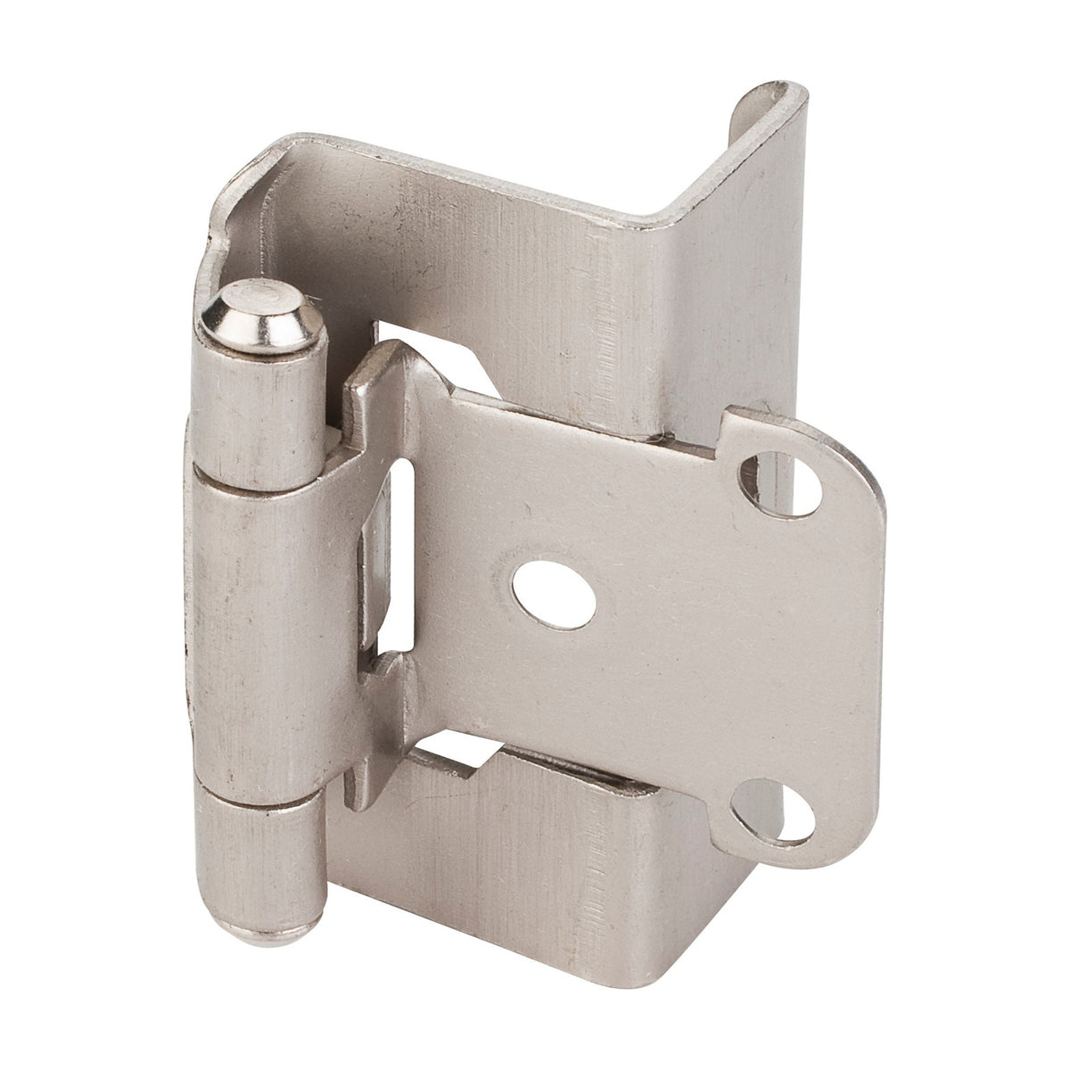 1/2" Overlay Full Wrap Self-Closing Hinge for 3/4" Frame, Satin Nickel