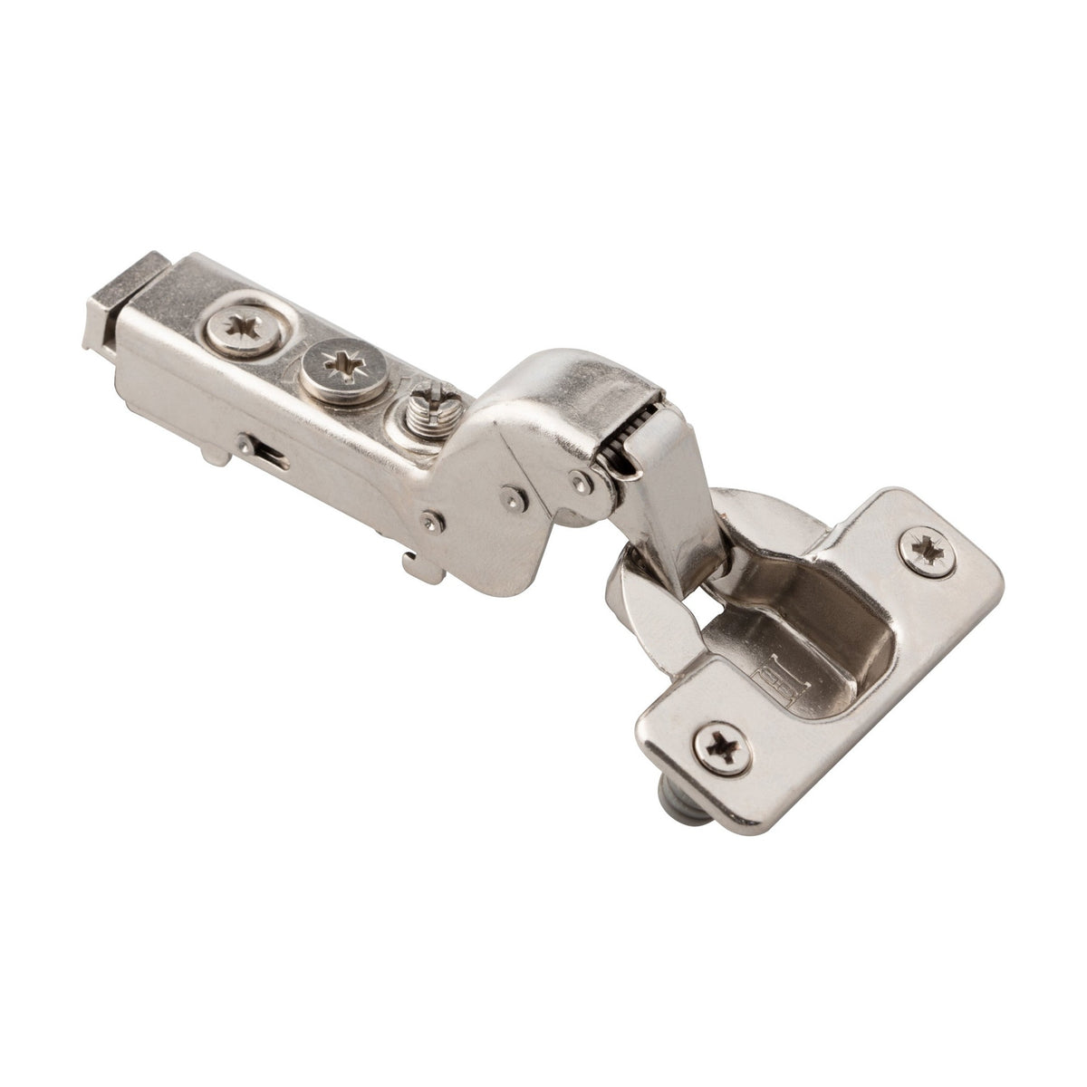 1750 Series Adjustable Soft-Close European Hinge, 110 Degree, 15 mm Crank (Inset), Cam Adjustable, No Dowels