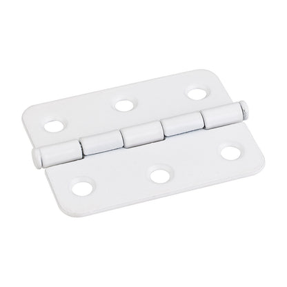 2-1/2" Single Full Swaged Radius Corner Butt Hinge, Bright White