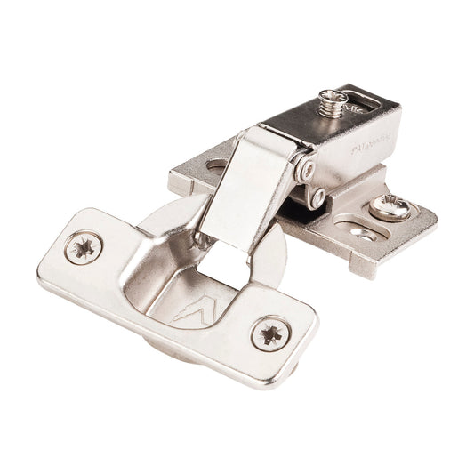 22855 Series Face Frame Compact Hinge, Self-Close, 125 Degree, Cam Adjustable, Dowels
