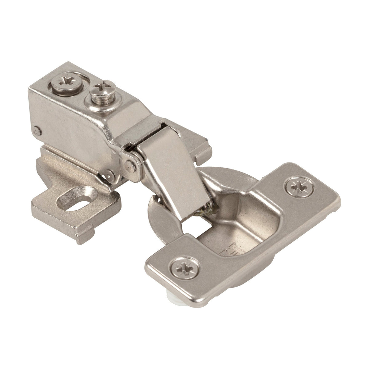 22855 Series Face Frame Compact Hinge, Soft-Close, 105 Degree, 6-Way Adjustable, Slotted Zinc Plate