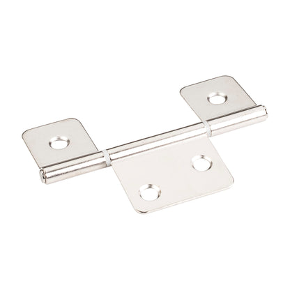 3-1/2" Fixed Pin Swaged Three Leaf Hinge, Bright Nickel
