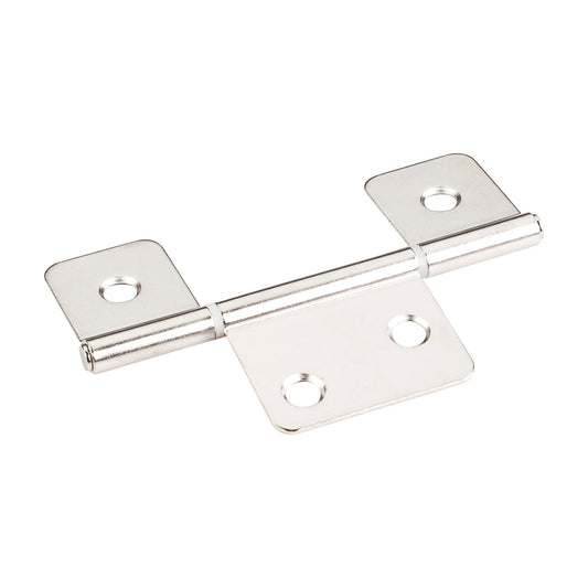 3-1/2" Fixed Pin Swaged Three Leaf Hinge, Bright Nickel
