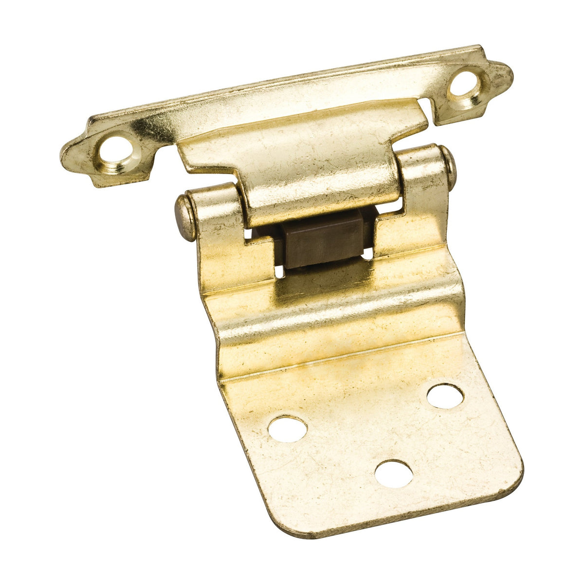 3/8" Inset Cabinet Hinge with Screws, Polished Brass