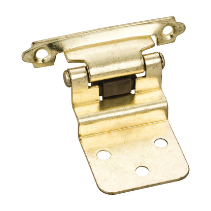 3/8" Inset Cabinet Hinge with Screws, Polished Brass