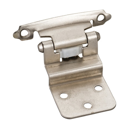 3/8" Inset Cabinet Hinge with Screws, Satin Nickel