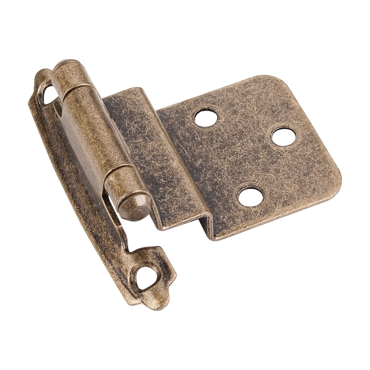 3/8" Inset Self-Closing Hinge, Burnished Brass