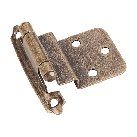 3/8" Inset Self-Closing Hinge, Burnished Brass