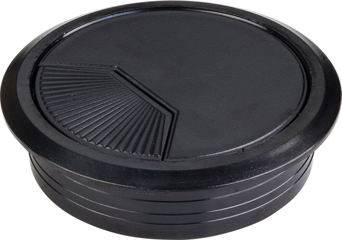 3 Piece Spring Wire Grommet, 75 mm Hole, Black