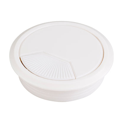 3 Piece Spring Wire Grommet, 75 mm Hole, White