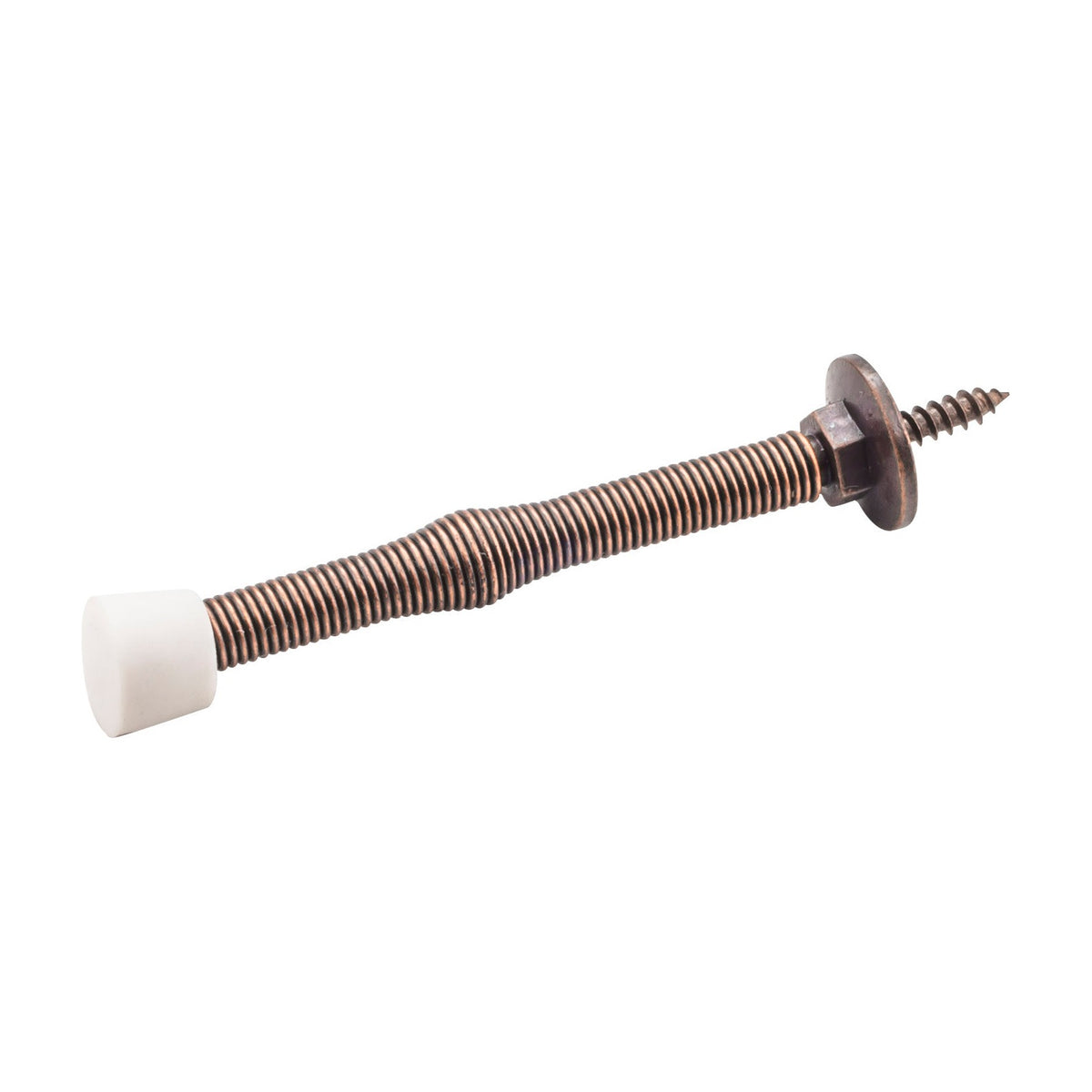 3" Spring Door Stop with Rubber Tip, Distressed Oil Rubbed Bronze