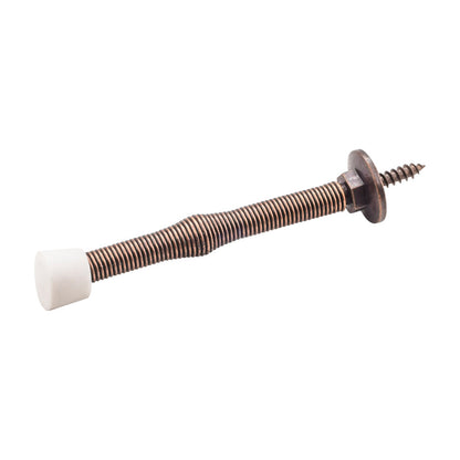 3" Spring Door Stop with Rubber Tip, Distressed Oil Rubbed Bronze