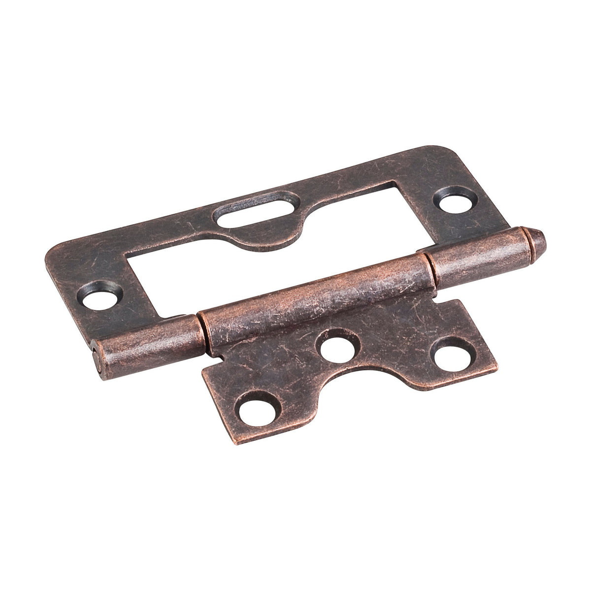3" Swaged Loose Pin Non-Mortise Hinge, 1 Slot, Distressed Antique Brass