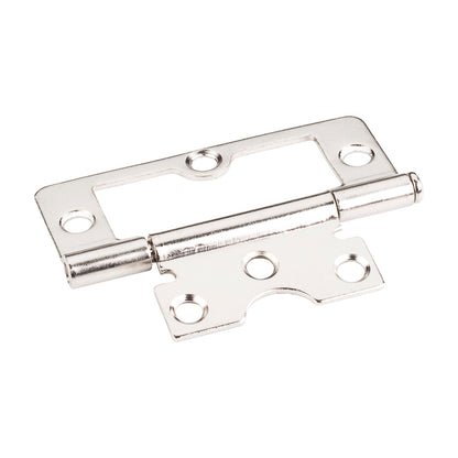 3" Swaged Loose Pin Non-Mortise Hinge, 6 Holes, Bright Nickel