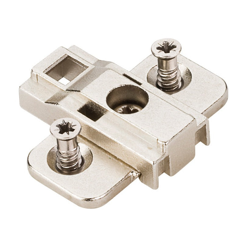 400 Series Heavy Duty Hinge Mounting Plate, 0 mm, Cam Adjustable, Euro Screws, Frameless