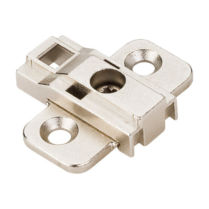 400 Series Heavy Duty Hinge Mounting Plate, 0 mm, Cam Adjustable, No Screws, Frameless