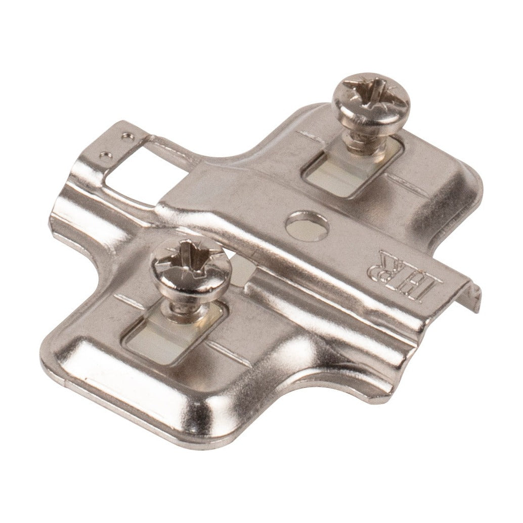400 Series Standard Duty Hinge Mounting Plate, Not Listed, Non-Cam, Wood Screws and 5 mm Expansion Dowels, Frameless
