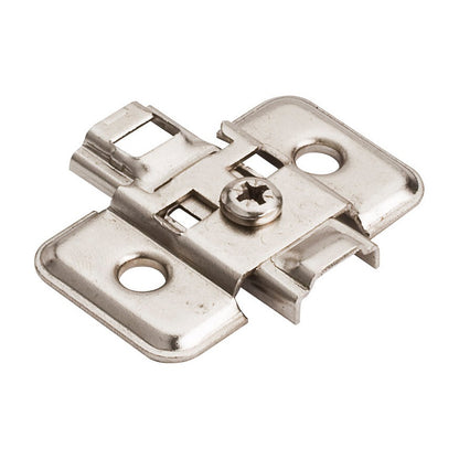 400 Series Standard Duty Hinge Mounting Plate, 0 mm, Cam Adjustable, No Screws, Frameless