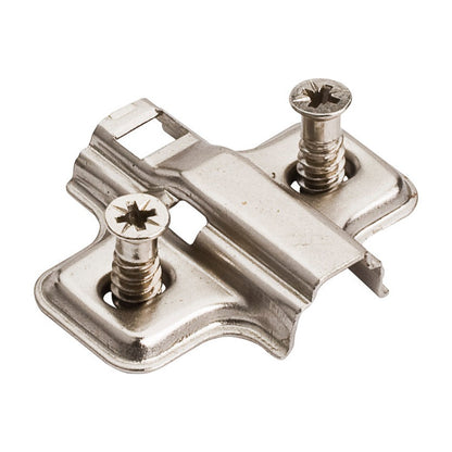 400 Series Standard Duty Hinge Mounting Plate, 3 mm, Non-Cam, Euro Screws, Frameless
