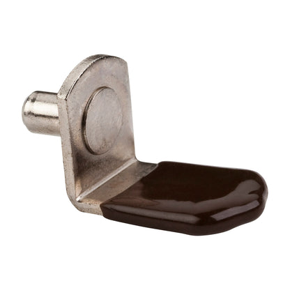 5 mm Pin Angled Shelf Support, Brown Sleeve, Bright Nickel, Box of 1,000 (Full Carton)
