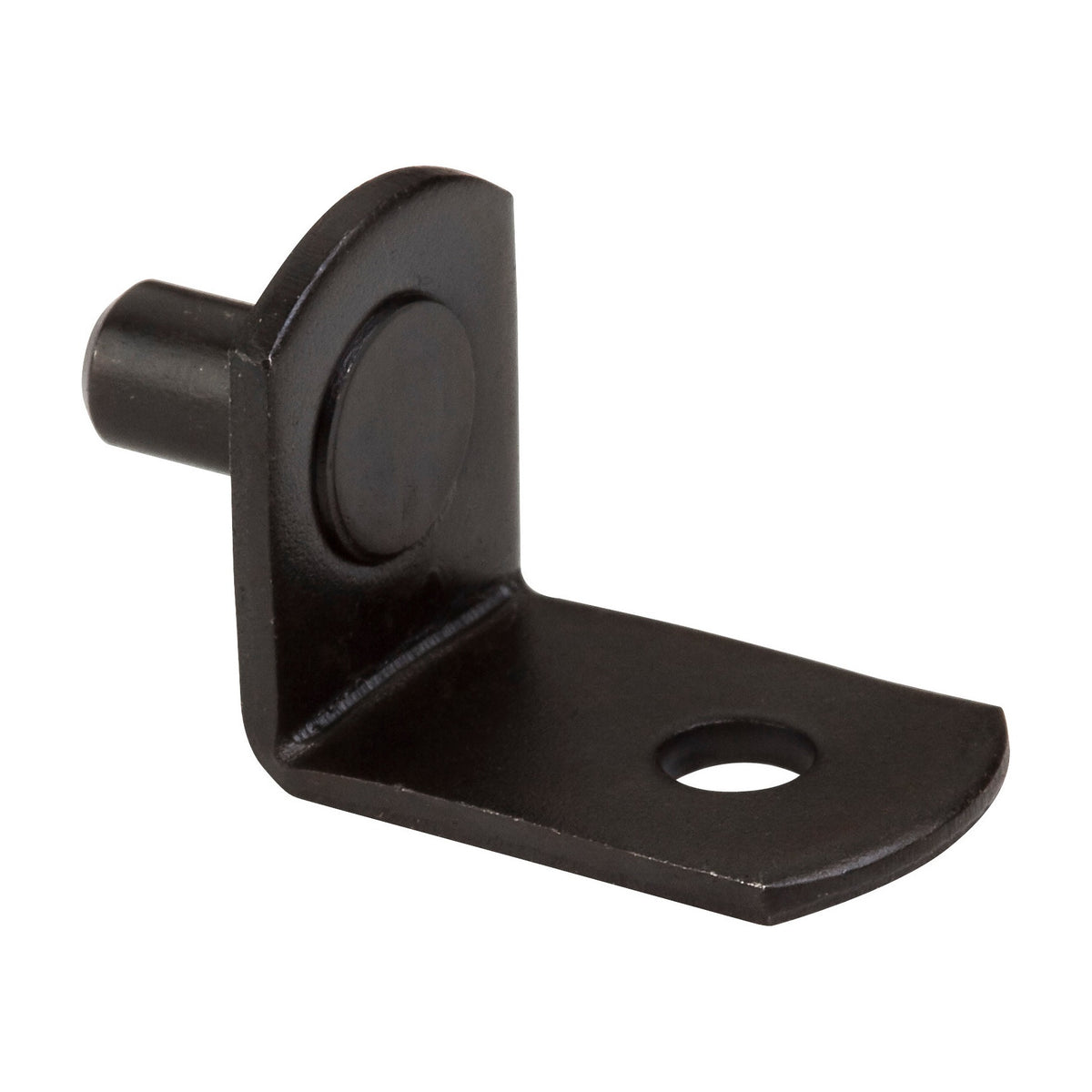 5 mm Pin Angled Shelf Support, Hole for 1/8" Fasteners, Black, Box of 1,000 (Full Carton)