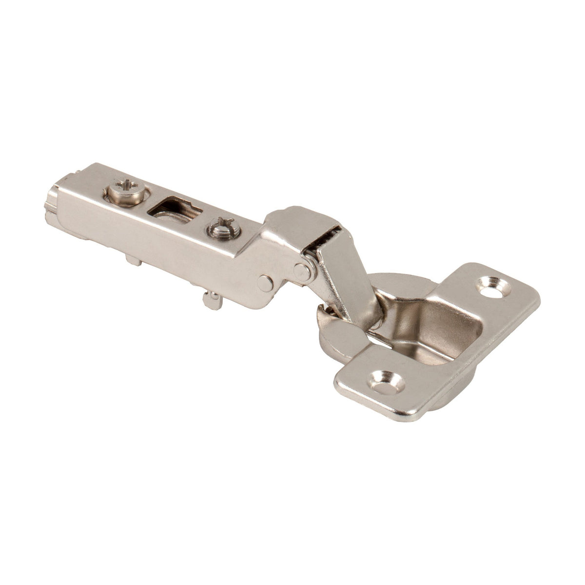 500 Series Standard Duty European Hinge, 110 Degree, 9 mm Crank (Half Overlay), Cam Adjustable, No Dowels