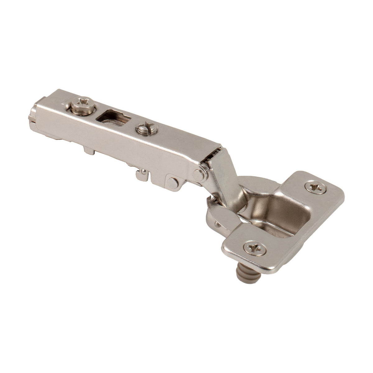500 Series Standard Duty European Hinge, 110 Degree, 0 mm Crank (Full Overlay), Cam Adjustable, Press-in 8 mm Dowels