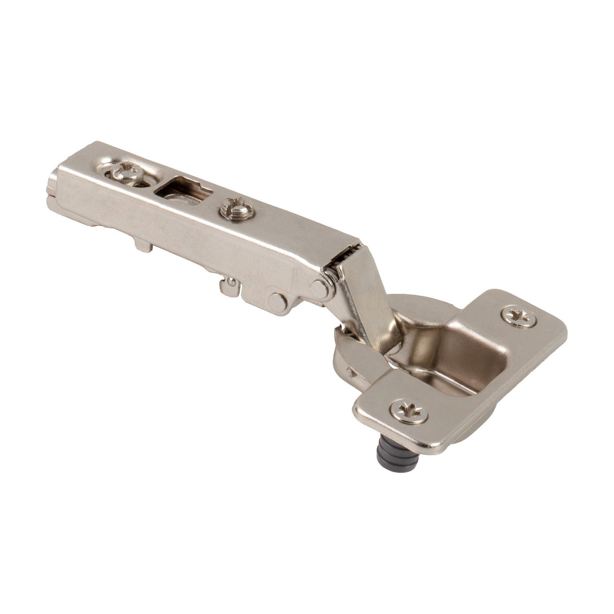500 Series Standard Duty European Hinge, 110 Degree, 0 mm Crank (Full Overlay), Screw Adjustable, Press-in 8 mm Dowels