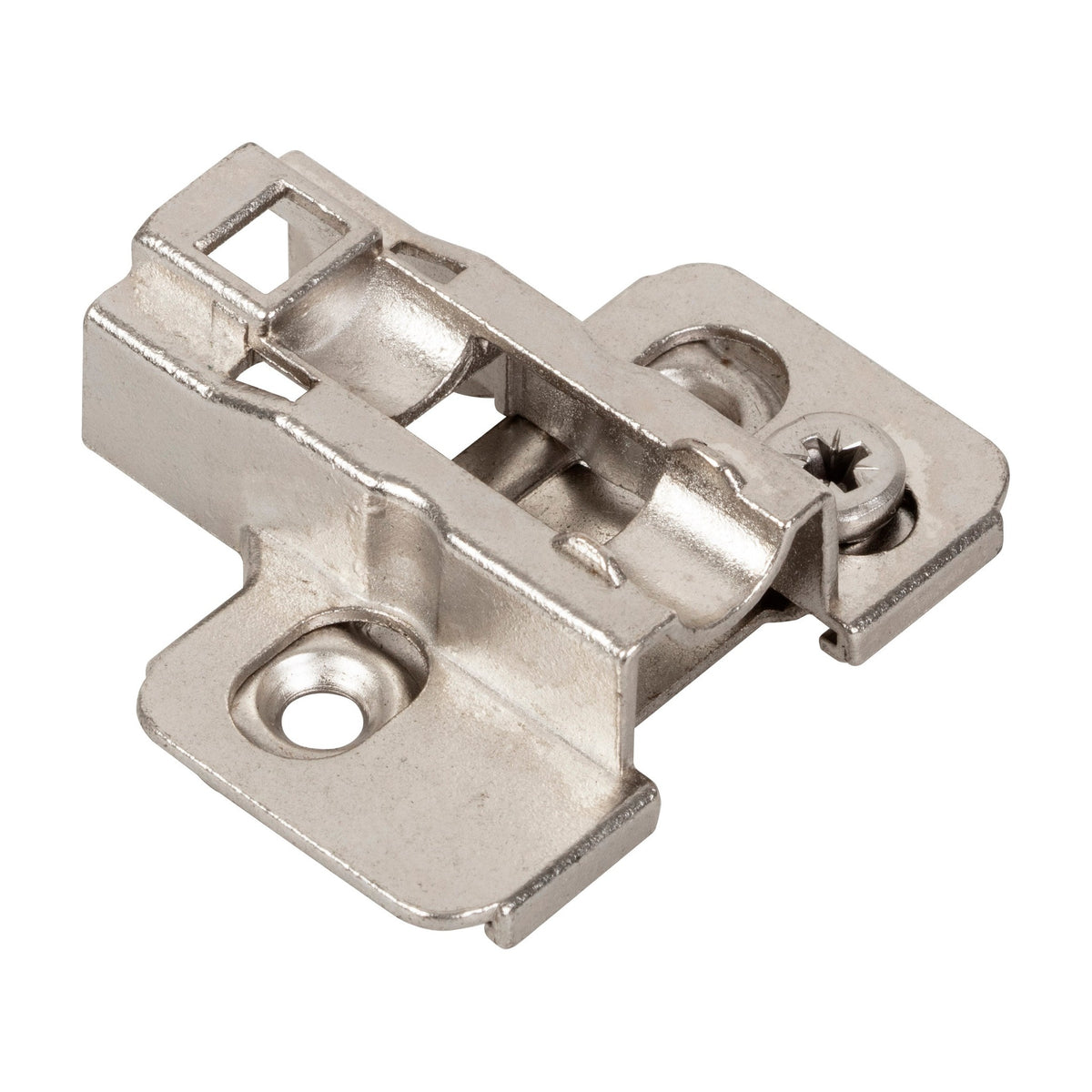 600 Series Heavy Duty Hinge Mounting Plate, 9 mm, Cam Adjustable, No Screws, Frameless