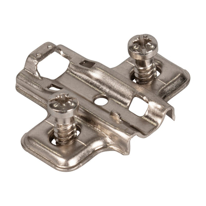 600 Series Standard Duty Hinge Mounting Plate, 2 mm, Non-Cam, Euro Screws, Frameless